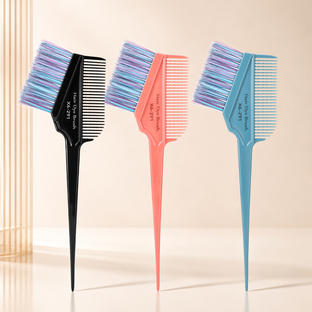 hair dyeing brush with comb